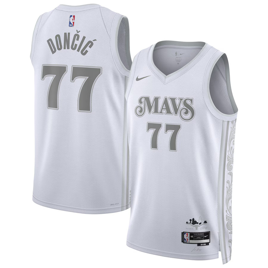 Men Dallas Mavericks #77 Luka Doncic Nike White City Edition 2024-25 Swingman Player NBA Jersey